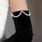 Classical French Black Gloves Velvet Gloves Armwear for Evening Party Wedding — image 5 of 12