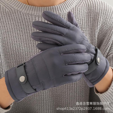 Touchscreen Winter Gloves for Men – Fleece-Lined Windproof Driving & Riding Gloves in Suede Fabric — image 3 of 10