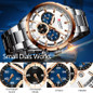 Herr Top Brand Luxury Blue Steel Quartz Chronograph Luxury Men Watch Blue Steel Men'S Watch Blue Dial — image 4 of 22