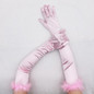 Feather Cuffs Long Sleeve Gloves Banquet Dress Gloves Solid Color Warm Satin Elastic Summer Spring Driving Gloves CAD — image 10 of 19