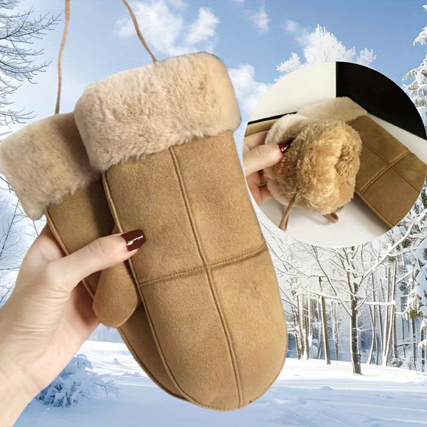 1 Pair of Outdoor Snowboarding Riding Gloves, Winter Warm Touchscreen Gloves, Windproof Fingerless Ski Gloves — image 1 of 19