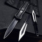 MEN 'S Gear Double Action Hidden Tactical Self Defense Assist Opening Fold Camping Hunting Survival Knife With Two Ninja Throwing Knives Set — image 7 of 12