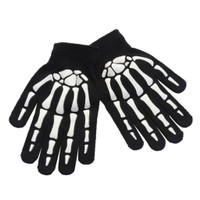 1 Pair Skeleton Gloves Unisex Claw Ghost Bone Knitted Mittens — image 2 of 11