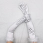 Feather Cuffs Long Sleeve Gloves Banquet Dress Gloves Solid Color Warm Satin Elastic Summer Spring Driving Gloves CAD — image 12 of 19