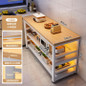 Multifunctional Kitchen Storage Cabinet with Microwave Stand and Cutting Board — image 51 of 58