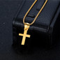 Stainless Steel AAA+ CZ Small Pendant Necklace For men Lover's Golden Chain Big Cross Necklace Gold Plated Cross Religious Jewelry — image 10 of 15