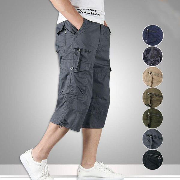 New Work Shorts Mens Combat Cargo Multi Pockets Casual Summer Shorts Knee Length — image 1 of 18