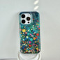 Little Blue Wild Flowers Colorful Flower Translucency Sparkling Glitter Sequin Glossy Case for iPhone 12 13 14 15 16 Pro Max — image 8 of 9