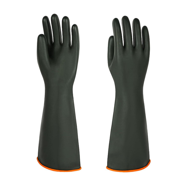 Heavy-Duty Latex Chemical Resistant Gloves - Reusable Long Rubber Dishwashing Gloves With Forearm Protection For Men - Waterproof, Industrial Safety Gear,181 Pair — image 1 of 8