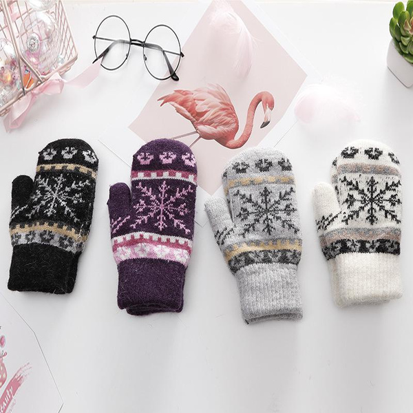 4COLORS Cashmere Delicate Gloves Outdoor Cute Cold Warm Gloves for Ladies — image 1 of 17