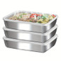 6/12/18PCS Stainless Steel Baking Pan with Clear Lid, Rectangular Metal Bakeware Tray for Oven Roasting, Bread, Cakes, Meal Prep, Reusable Food Storage Container, Dishwasher Safe Baking Tray for Kitchen Cooking — image 7 of 18