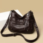 Women's Soft Leather Bag Waterproof Multi-Zipper Leather Satchel Outdoor Travel Shoulder Bag Crossbody Bag Casual Handbag Messenger Bag — image 12 of 24