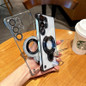 Thin Clear Magnetic Folding Stand Frameless Phone Case For Samsung S24 S25 Plus S22 S23 Ultra Luxury Plating Borderless PC Cover — image 5 of 16
