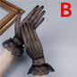 Women Summer Uv-proof Driving Gloves Mesh Fishnet Gloves Lace Mittens Full Finger Girls Lace Fashion Gloves — image 20 of 22