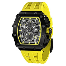 Mens Luxury Watch Watches For Men 50M Waterproof Japanese Quartz Movement Tonneau Stainless Steel Case Sapphire Glass With Chronograph Date Function Cool Unique Fashion Gift Watch — image 3 of 8