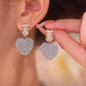 Arrival Trendy Lovely Pink Heart Dangle Earrings For Women Fashion Cute Sweet Crystal Jewelry Girl Gifts 4Color — image 8 of 11