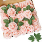 Artificial Flowers 9/25/50pcs Real Looking Cream Fake Roses w/Stem for DIY Wedding Bouquets for Bride Centerpieces Bridal Shower Party Home Room Decorations — image 12 of 20