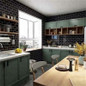 4PCS Home Decor White/Biege/Gray/Light Green/Black 3D Brick Wall Waterproof Self-Adhesive Brick Wall Stickers 3D Tile Wallpapers Bathroom Kitchen Decoration Mosaic Tile Wall Sticker — image 5 of 19