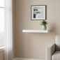 Minimalist White MDF Floating Shelf | Single Tier Display for Modern Home Decor — image 6 of 8