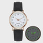 Ladies Diamond-studded Luminous Retro Female Watch Leather Belt Quartz Watch Women Simplicity Casual Decoration Wristwatches — image 9 of 17