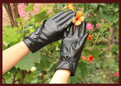 New Winter Ladies Leather Gloves Leather Lace Touch Gloves Warm  Cycling Gloves(3 Colors) — image 18 of 21
