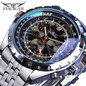 Jaragar 3 Dial Men's Automatic Watch Stainless Steel Mechanical Men's watches Date Week Display Luminous Wristwatch Blue Glass — image 4 of 7