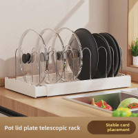 Adjustable Kitchen Pot and Pan Rack - Expandable Countertop or Cabinet Organizer for Cookware, Lids, and Dishes — image 2 of 9
