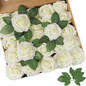 Artificial Flowers 9/25/50pcs Real Looking Cream Fake Roses w/Stem for DIY Wedding Bouquets for Bride Centerpieces Bridal Shower Party Home Room Decorations — image 13 of 20