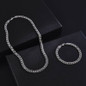 1 Pair(Necklace+Bracelet ) 925 Sterling Silver Solid 7MM Cuban Curb Chain Necklace Mens Silver Bracelet Set — image 4 of 14