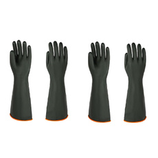 Heavy-Duty Latex Chemical Resistant Gloves - Reusable Long Rubber Dishwashing Gloves With Forearm Protection For Men - Waterproof, Industrial Safety Gear,182 Pair — image 3 of 8