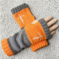 Autumn and winter heart-shaped contrasting color retro warm fashion finger gloves — image 29 of 42
