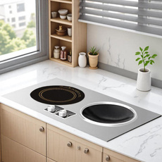 Dual Burner Induction Cooktop 3500W Built-in with Pots and Pans Set High Power Concave Electric Stove — image 3 of 9