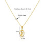 Gold Plated Vintage Bohemian Oval Necklace for Women Small CZ Pendant Link Chain Necklace Collarbone Collares Fashion Jewelry — image 10 of 22