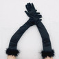 Feather Cuffs Long Sleeve Gloves Banquet Dress Gloves Solid Color Warm Satin Elastic Summer Spring Driving Gloves CAD — image 6 of 19