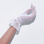 1 Pair Elegant Lace Short Gloves Solid Color Breathable Elastic Gloves For Tea Party Night Prom Wedding Bridal Gloves Accessories — image 6 of 10
