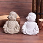 Cute Little Monk Statue Sandstone Adorable Chinese Buddha Statuettes Lovely Figurine For Home Decor Creative Gift — image 4 of 8