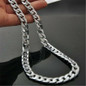 1 Pair(Necklace+Bracelet ) 925 Sterling Silver Solid 7MM Cuban Curb Chain Necklace Mens Silver Bracelet Set — image 7 of 14