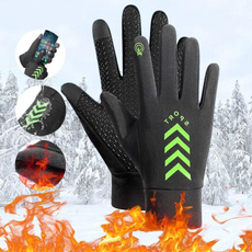 1 Pair Men Winter Waterproof Cycling Gloves Outdoor Sports Ski Running Motorcycle Touch Screen Fleece Gloves Non-Slip Warm Full Fingers — image 3 of 12
