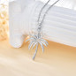 Natural Diamond Palm Tree Necklace for Women, Sterling Silver/10K/14K Solid Gold Diamond Palm Tree Pendant Necklace Hawaii Vacation Jewelry Birthday Mothers Day Gifts Color F-G/Clarity I1-I2 — image 6 of 8