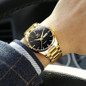 Mens Gold Watches Waterproof Stainless Steel Lightweight Watch With Date Classic Luxury Dress Watch For Men Gold White Blue Green Dial — image 8 of 8
