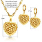 Women's Fashion Silver Gold Plated Women Classic Heart Pendant Necklace Earrings Jewelry Set for Wedding — image 8 of 12