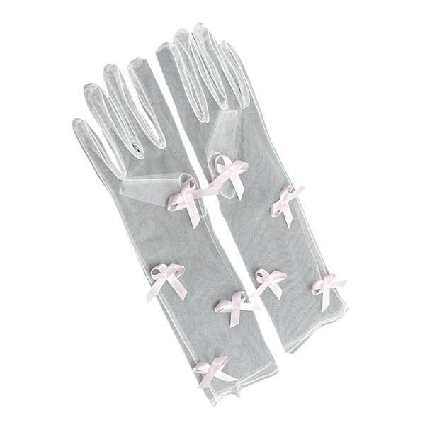 Elegant Tulle Gloves Bridal Shower Gloves Teaparty Gloves Wedding Sheer Gloves — image 1 of 17