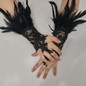 Lace Gloves Full Finger Gloves 1920s Women Bridal Gloves Wedding Gloves — image 11 of 11