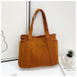Stylish Corduroy Tote Bag for Women Large Capacity Commuter Shoulder Bag Minimalist Design Crossbody Bag Fashionable and Versatile — image 29 of 61