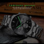Men Watches Luxury Brand Chronograph Date Wristwatch Male Gold Black Steel Strap Analog Quartz Watch Men Fashion Watch — image 5 of 20