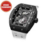 Watchs For Men Automatic  Luxury Tonneau Watch  Energy Storage Indicator  Sapphire Glass  50M Waterproof  Fluororubber Strap  Gifts For Men — image 4 of 8