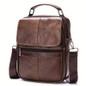 Genuine Leather Messenger Bag - Black, Multi-Compartment, Adjustable Strap, Ideal for Men's Daily Commute, Business, Travel — image 27 of 29