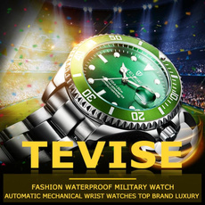 Luxury TEVISE Mechanical Watch for Men Fashion Green Waterproof Sport Business Wrist Watches Armbanduhren Herren — image 3 of 23