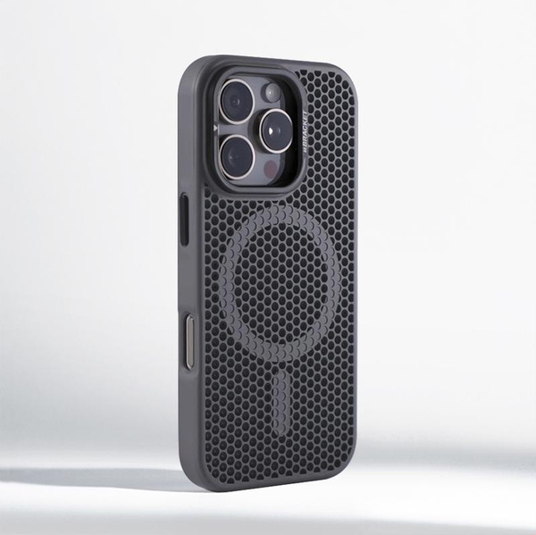Invisible Lens Holder Honeycomb Grid Mesh Cooling Case For iPhone 17 16 Pro Max 15 14 13 12 Pro Magnetic Wireless Charging Cover — image 1 of 19