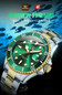 Orologi Al Quarzo クォーツ時計 Luxury Business Watches Big Dial Watch Gift Gold Watch for Men Rotatable Bezel Sapphire Glass Stainless Steel Band Sport Quartz Wristwatch Reloj Uhrenbeweger — image 14 of 21